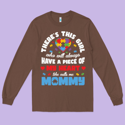 Lil Autism Mom Long Sleeve Tee Designed By Cowhidedigitalart