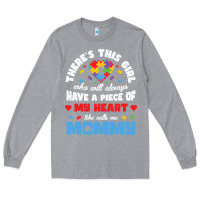 Heather Grey lil autism mom Long Sleeve Tee - CowhideDigitalArt
