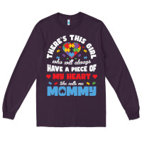 Plum lil autism mom Long Sleeve Tee - CowhideDigitalArt
