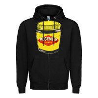 Black vegemite Zipper Hoodie - linhVisuals