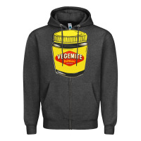 Charcoal Heather vegemite Zipper Hoodie - linhVisuals