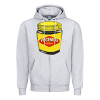 Heather Grey vegemite Zipper Hoodie - linhVisuals