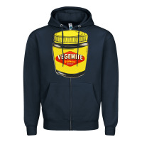 Navy vegemite Zipper Hoodie - linhVisuals