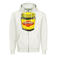 Oatmeal Heather vegemite Zipper Hoodie - linhVisuals