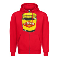 Red vegemite Zipper Hoodie - linhVisuals