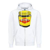 White vegemite Zipper Hoodie - linhVisuals