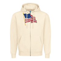 Sandshell American flag Zipper Hoodie - linhVisuals