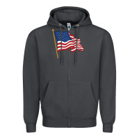 Smoke American flag Zipper Hoodie - linhVisuals