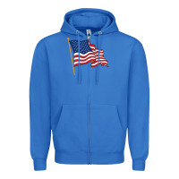 True Royal American flag Zipper Hoodie - linhVisuals