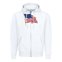 White American flag Zipper Hoodie - linhVisuals