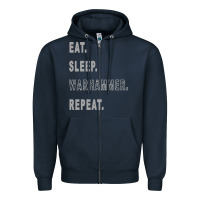 Navy warhammer Zipper Hoodie - linhVisuals