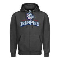 Charcoal Heather lehigh valley ironpigs Zipper Hoodie - linhVisuals