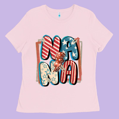 4th Of July Nana With Lightning Bolt Ladies Tee Designed By Fadigitalartstudio