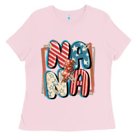 Bubblegum Pink 4th of July nana with lightning bolt Ladies Tee - FaDigitalArtStudio