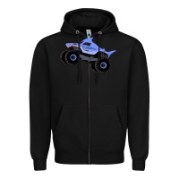Black Monster Truck Megalodon Zipper Hoodie - linhVisuals