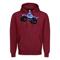 Burgundy Monster Truck Megalodon Zipper Hoodie - linhVisuals
