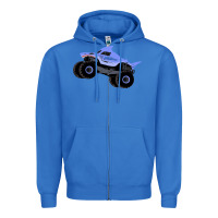 True Royal Monster Truck Megalodon Zipper Hoodie - linhVisuals