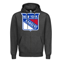 Charcoal Heather Ny rangers Zipper Hoodie - linhVisuals