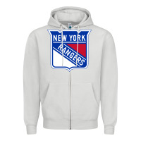 Dove Grey Ny rangers Zipper Hoodie - linhVisuals