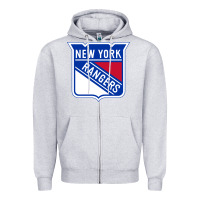 Heather Grey Ny rangers Zipper Hoodie - linhVisuals