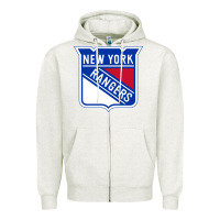 Oatmeal Heather Ny rangers Zipper Hoodie - linhVisuals