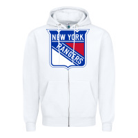 White Ny rangers Zipper Hoodie - linhVisuals