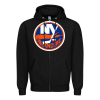 Black Ny islanders Zipper Hoodie - linhVisuals