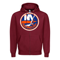 Burgundy Ny islanders Zipper Hoodie - linhVisuals