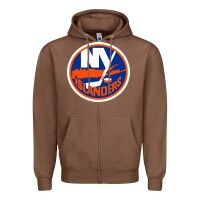 Chestnut Ny islanders Zipper Hoodie - linhVisuals