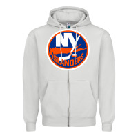 Dove Grey Ny islanders Zipper Hoodie - linhVisuals