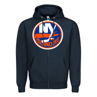 Navy Ny islanders Zipper Hoodie - linhVisuals