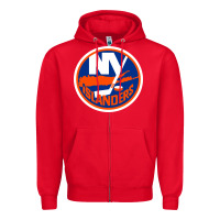 Red Ny islanders Zipper Hoodie - linhVisuals