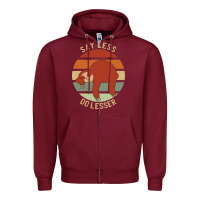 Burgundy say less do lesser funny sloth Zipper Hoodie - linhVisuals