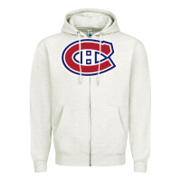Oatmeal Heather canadiens Zipper Hoodie - linhVisuals