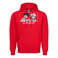Red gon killua Zipper Hoodie - linhVisuals