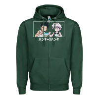 Sports Green gon killua Zipper Hoodie - linhVisuals