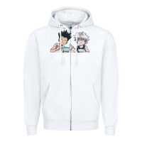White gon killua Zipper Hoodie - linhVisuals