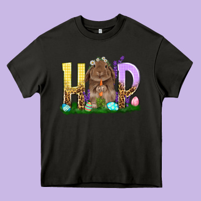 Hop Rabbit Easter Day Heavy Core Tee Designed By Howdyjamesfarm