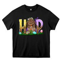 Black Hop Rabbit Easter Day Heavy Core Tee - HowdyJamesFarm
