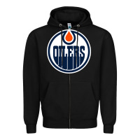 Black oilers Zipper Hoodie - linhVisuals