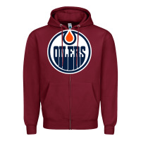 Burgundy oilers Zipper Hoodie - linhVisuals
