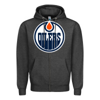 Charcoal Heather oilers Zipper Hoodie - linhVisuals