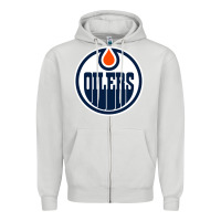 Dove Grey oilers Zipper Hoodie - linhVisuals