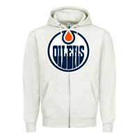 Oatmeal Heather oilers Zipper Hoodie - linhVisuals