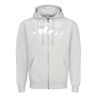 Dove Grey FARM LIFE ANIMAL Zipper Hoodie - linhVisuals