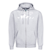 Heather Grey FARM LIFE ANIMAL Zipper Hoodie - linhVisuals