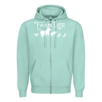 Seafoam FARM LIFE ANIMAL Zipper Hoodie - linhVisuals