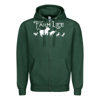 Sports Green FARM LIFE ANIMAL Zipper Hoodie - linhVisuals