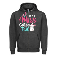 Charcoal Heather little miss cottontail easter Zipper Hoodie - linhVisuals