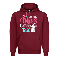 Burgundy little miss cottontail easter Zipper Hoodie - linhVisuals